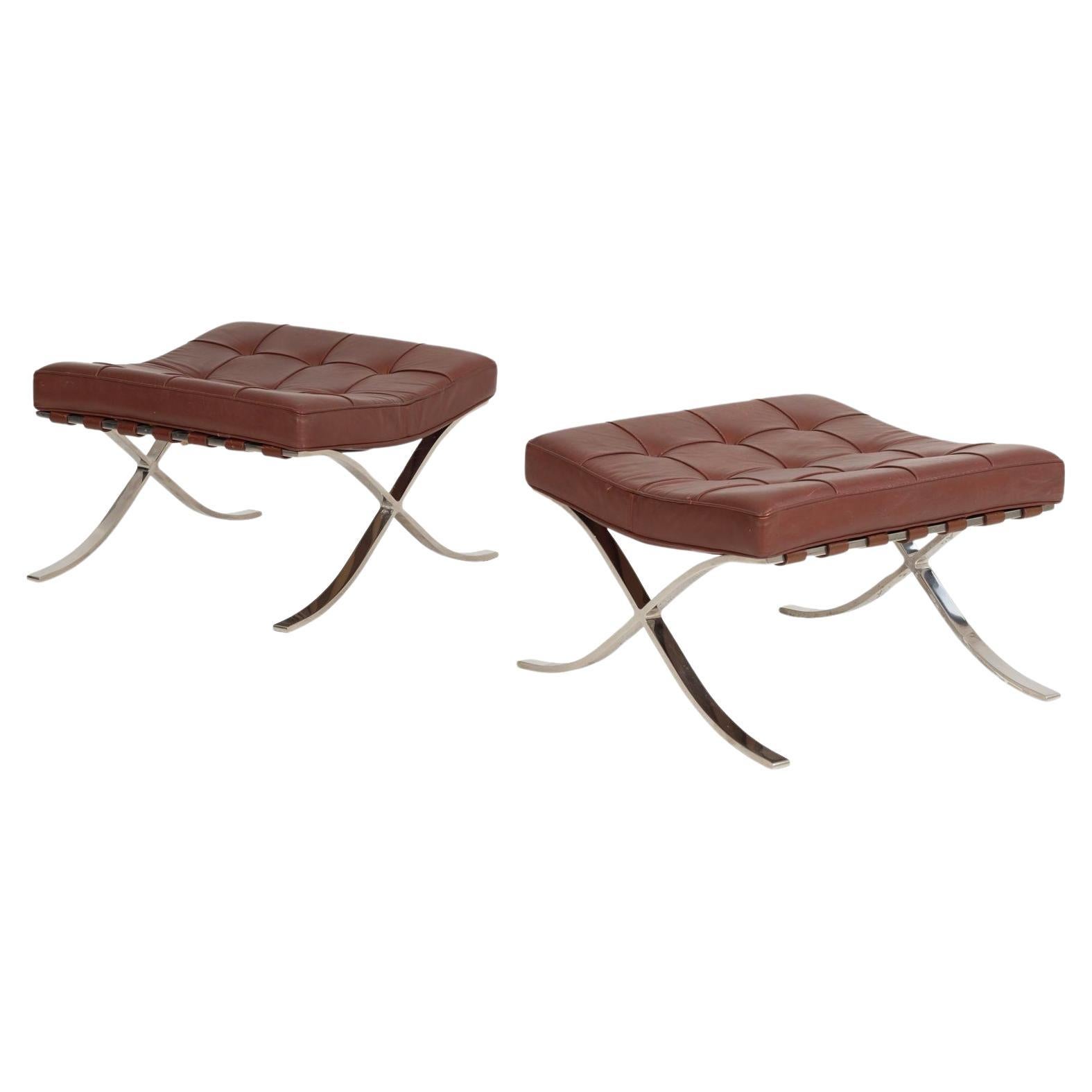Pair of Mies van Der Rohe Barcelona Ottomans for Knoll International