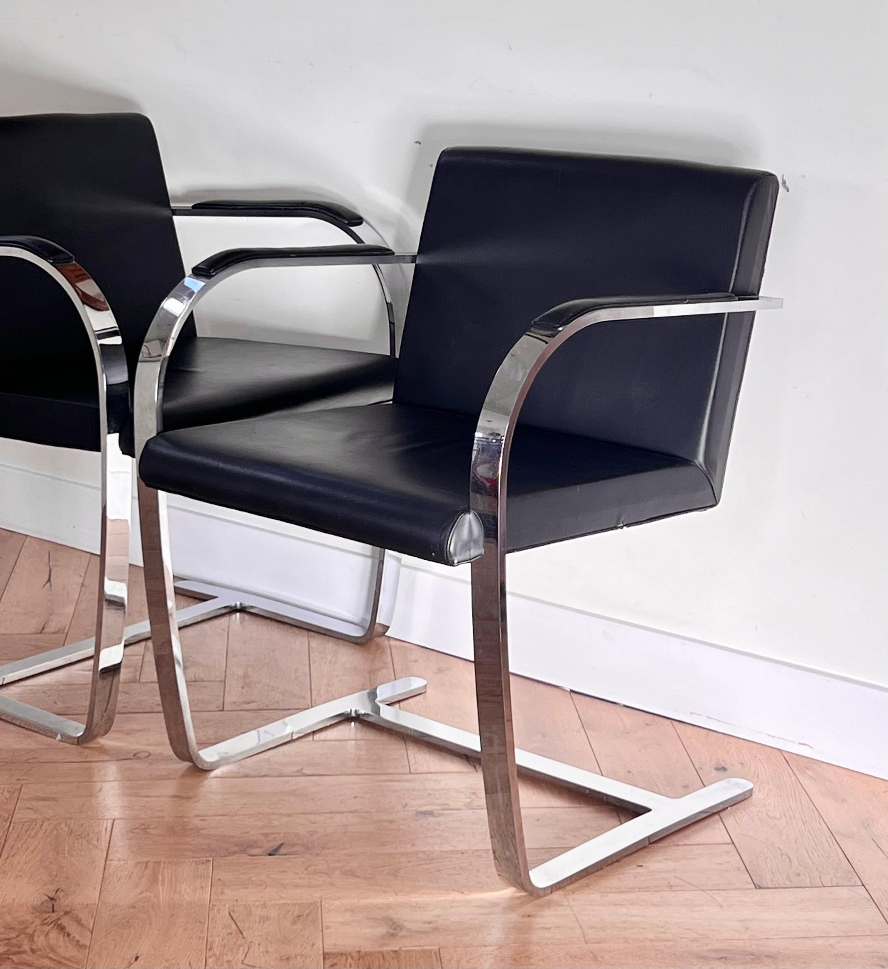 Pair of Mies van der Rohe Brno chairs by Palazzetti, 1970s For Sale 5