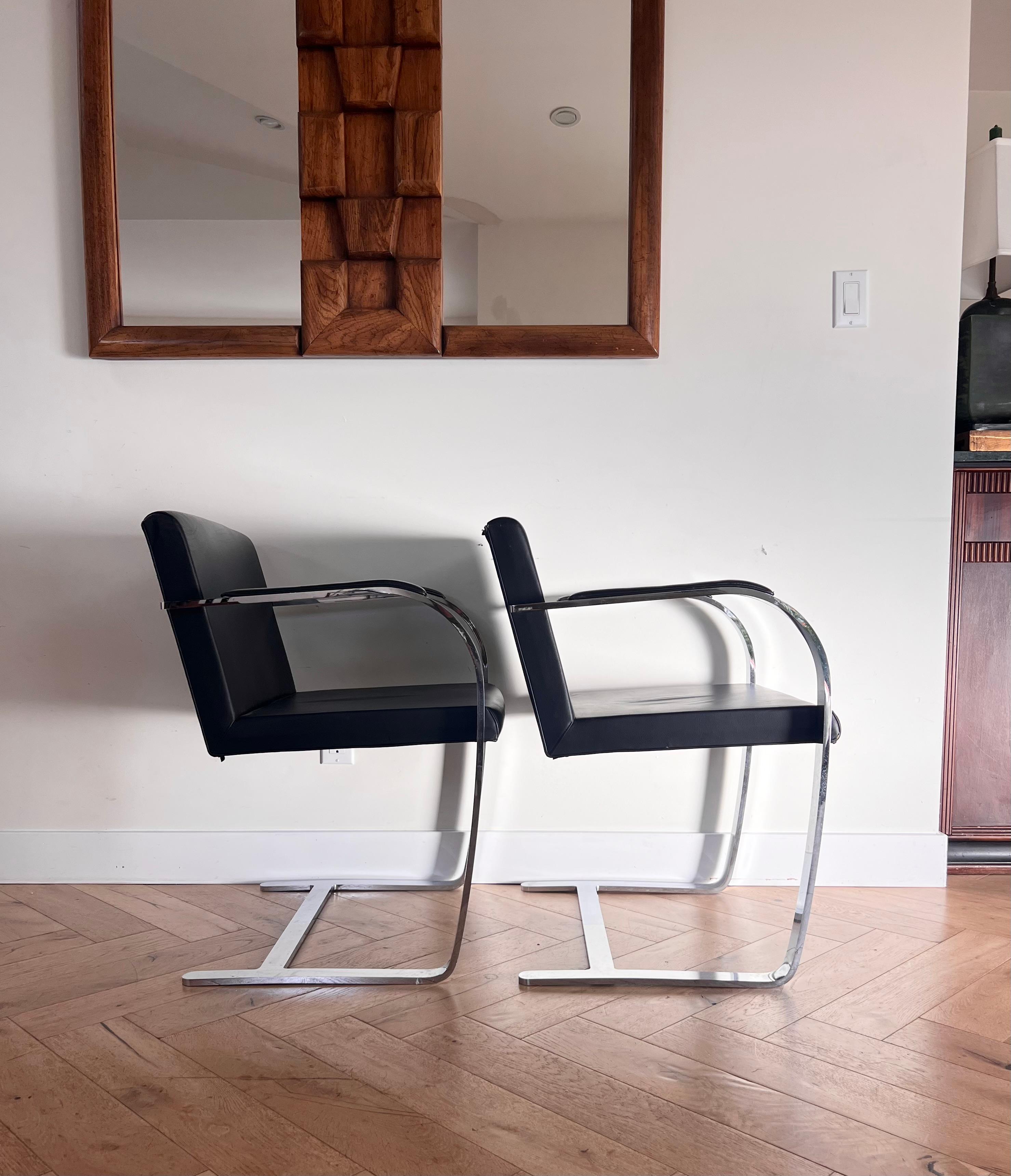 Pair of Mies van der Rohe Brno chairs by Palazzetti, 1970s For Sale 6