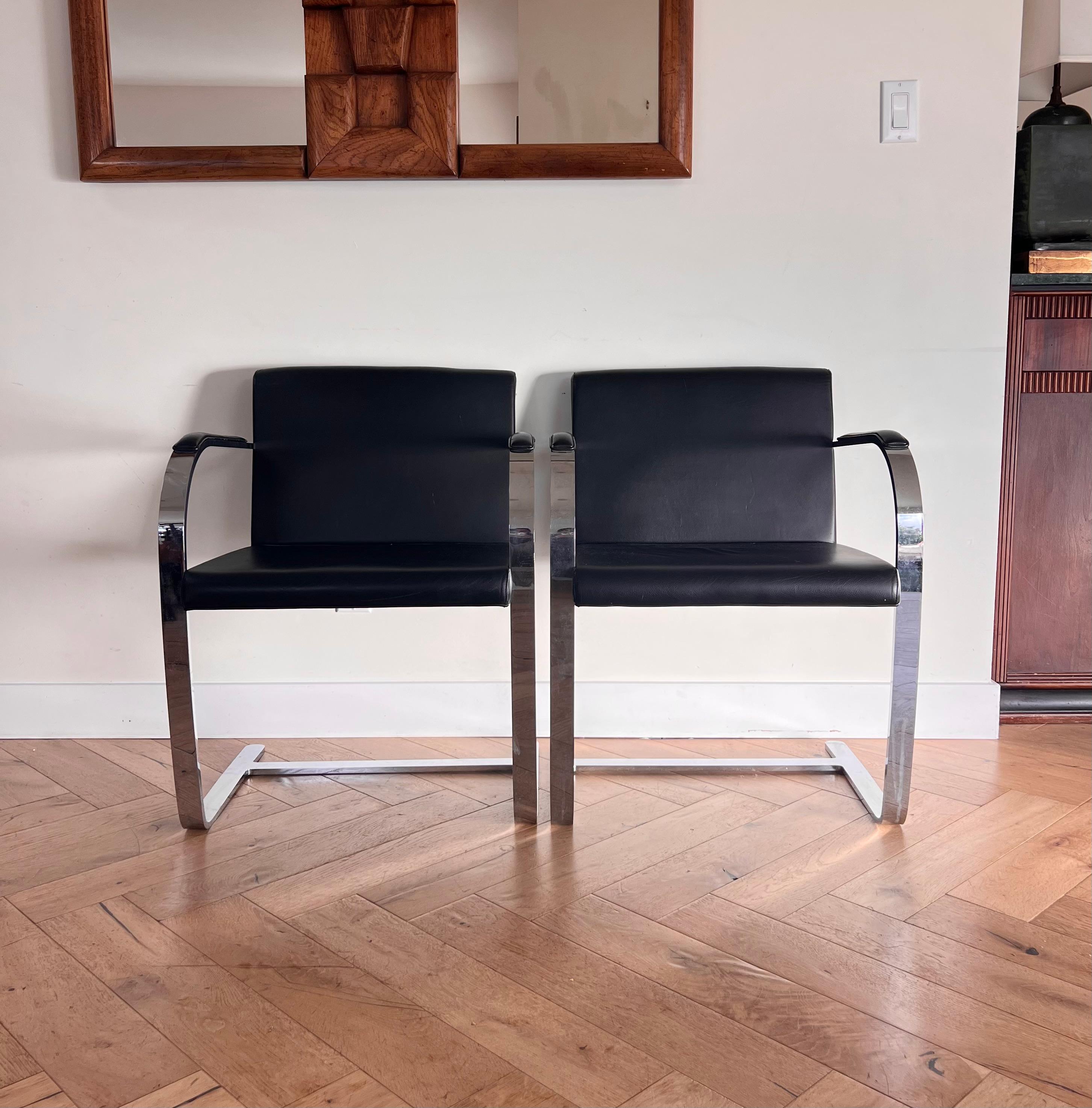 Pair of Mies van der Rohe Brno chairs by Palazzetti, 1970s For Sale 8