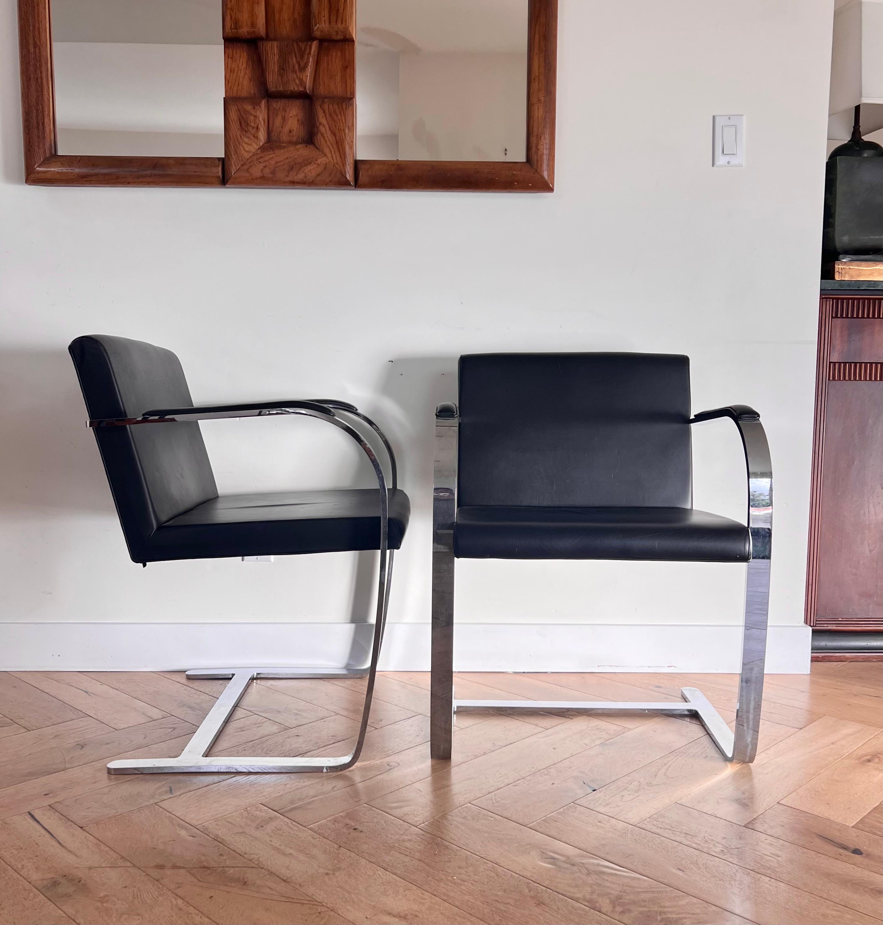 Pair of Mies van der Rohe Brno chairs by Palazzetti, 1970s For Sale 9