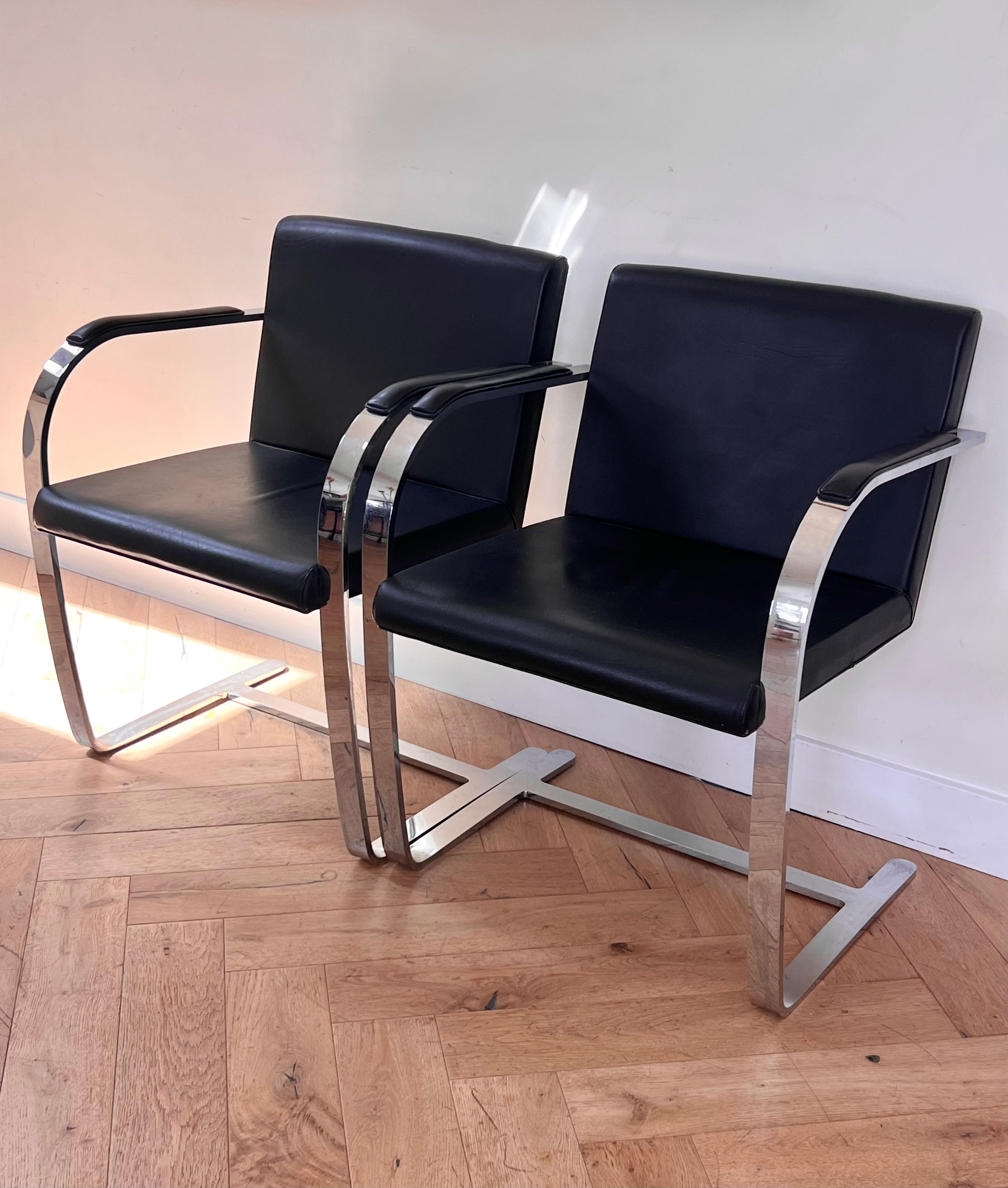 Pair of Mies van der Rohe Brno chairs by Palazzetti, 1970s For Sale 10