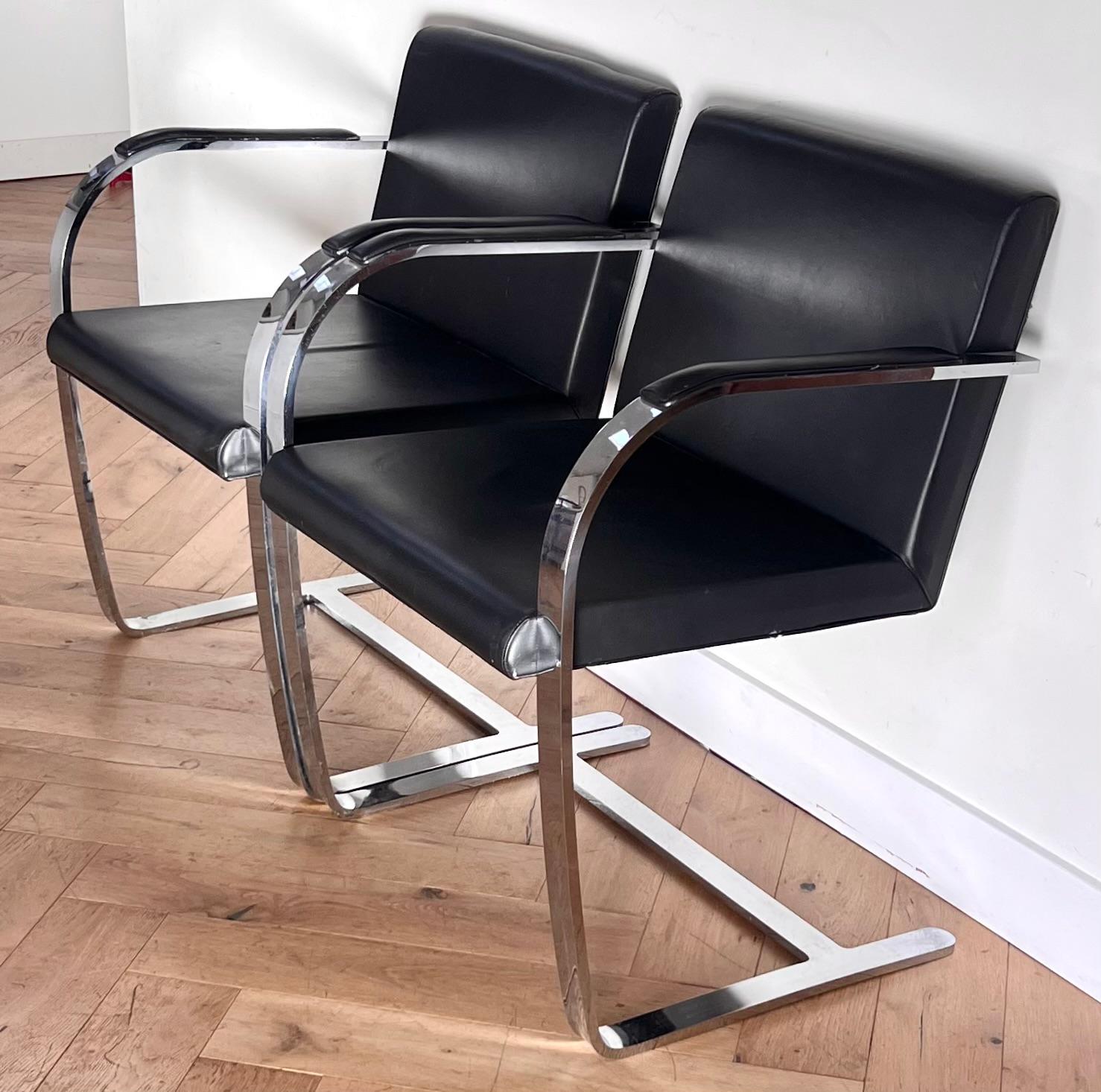 Pair of Mies van der Rohe Brno chairs by Palazzetti, 1970s For Sale 12
