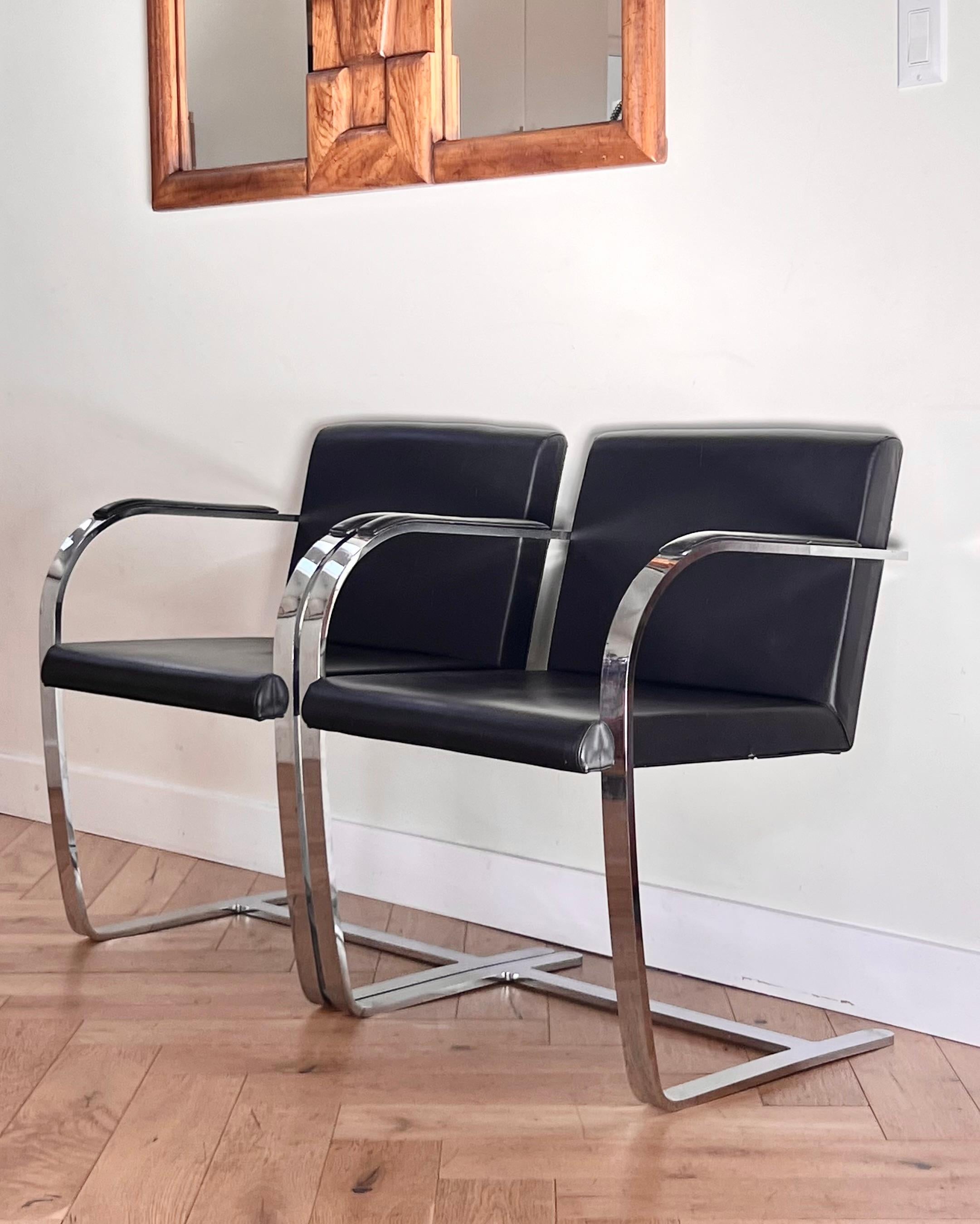 Pair of Mies van der Rohe Brno chairs by Palazzetti, 1970s For Sale 13