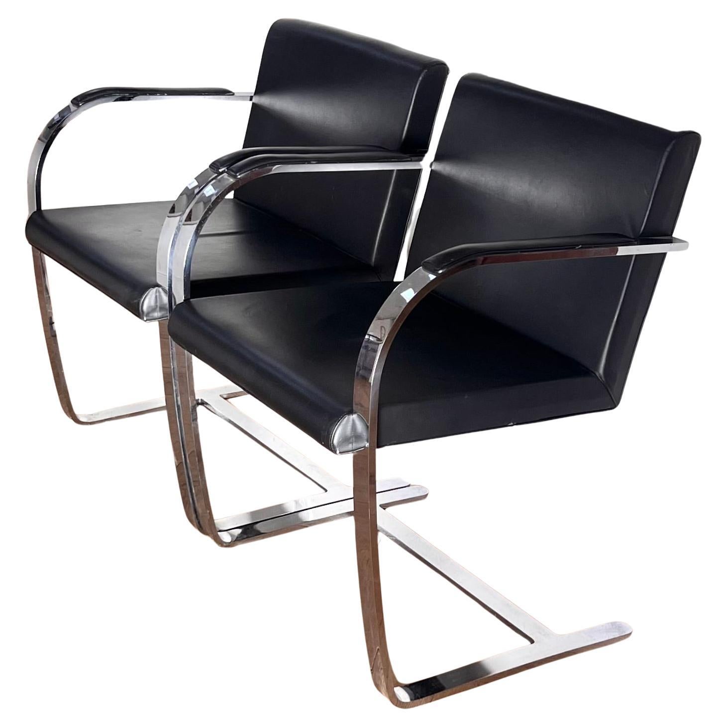 Pair of Mies van der Rohe Brno chairs by Palazzetti, 1970s For Sale