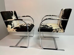 Paire de chaises Brno en acier chromé plat de Mies van der Rohe pour Knoll