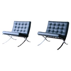Pair of Mies van der Rohe for Knoll Barcelona Chairs  