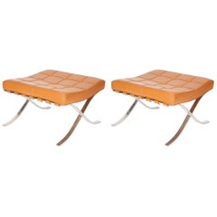 Pair of Mies van der Rohe for Knoll Barcelona Ottomans