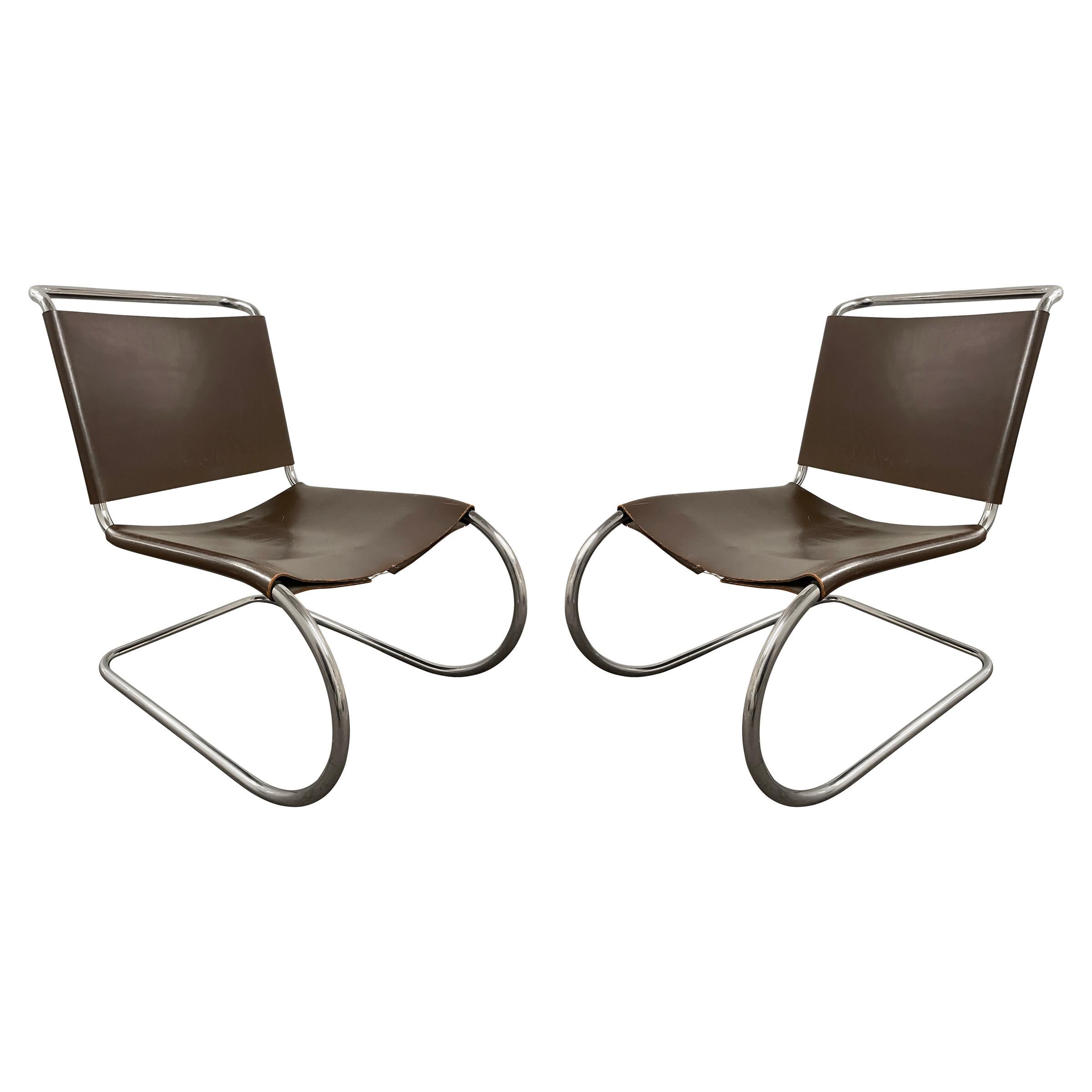 Modern Pair of Mies van der Rohe for Knoll MR 30/5 Lounge Chairs For Sale