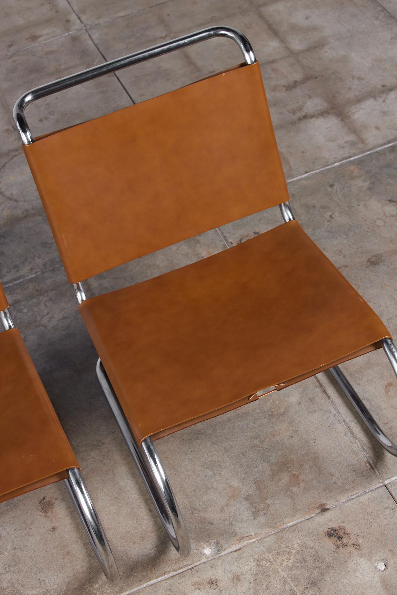 Pair of Mies van der Rohe Leather Lounge Chairs for Knoll 5