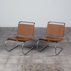 Pair of Mies van der Rohe Leather Lounge Chairs for Knoll