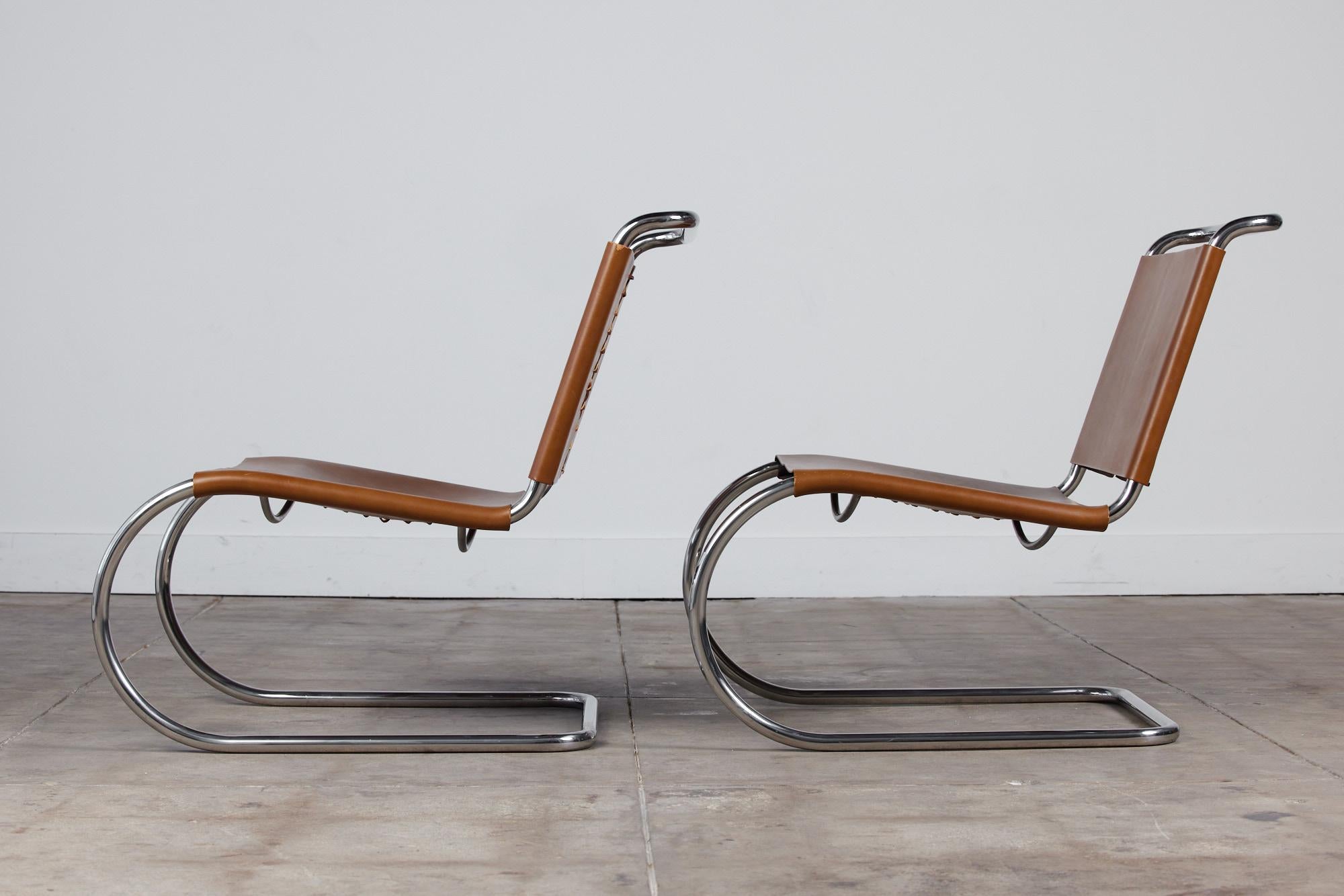 Pair of Mies van der Rohe Leather Lounge Chairs for Knoll 1