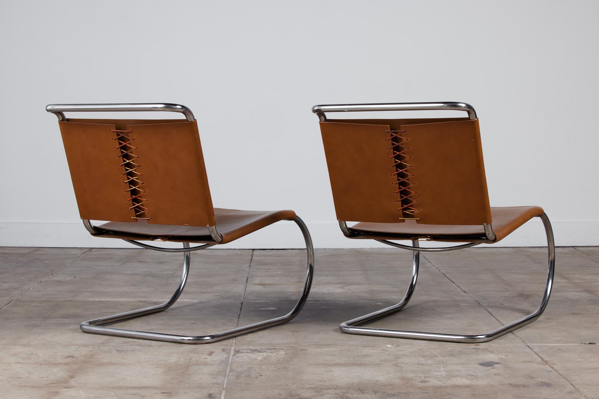 Pair of Mies van der Rohe Leather Lounge Chairs for Knoll 2