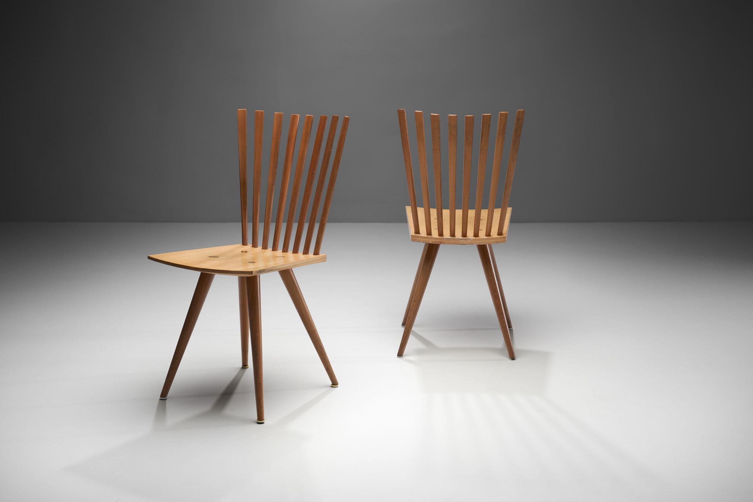 Scandinavian Modern Pair of 'Mikado' Chairs by Johannes Foersom and Peter Hiort-Lorenzen of Nutwood