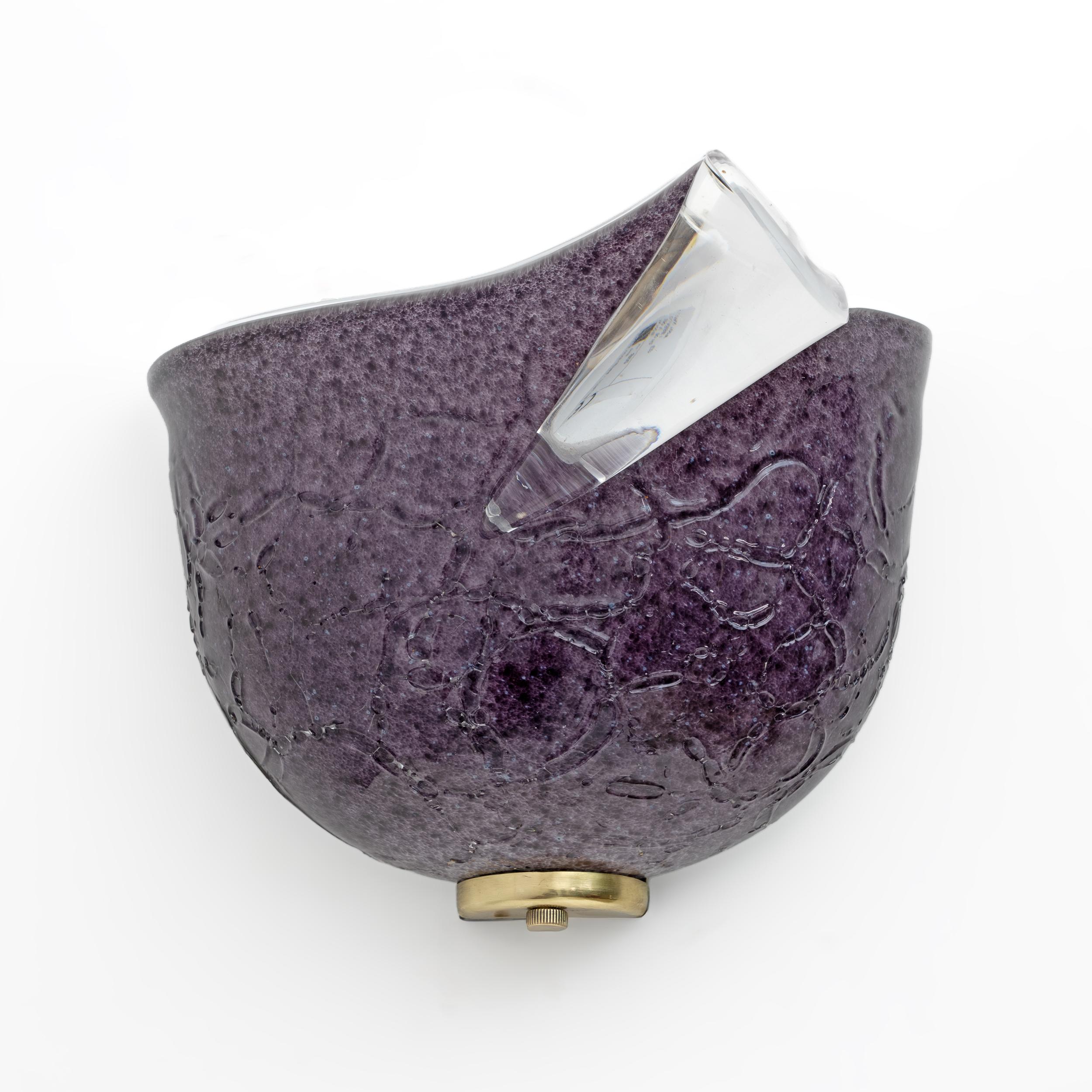 Late 20th Century Pair of Mila Schon Modern Italian Murano Glass Sconces for Zonca, 1980s For Sale