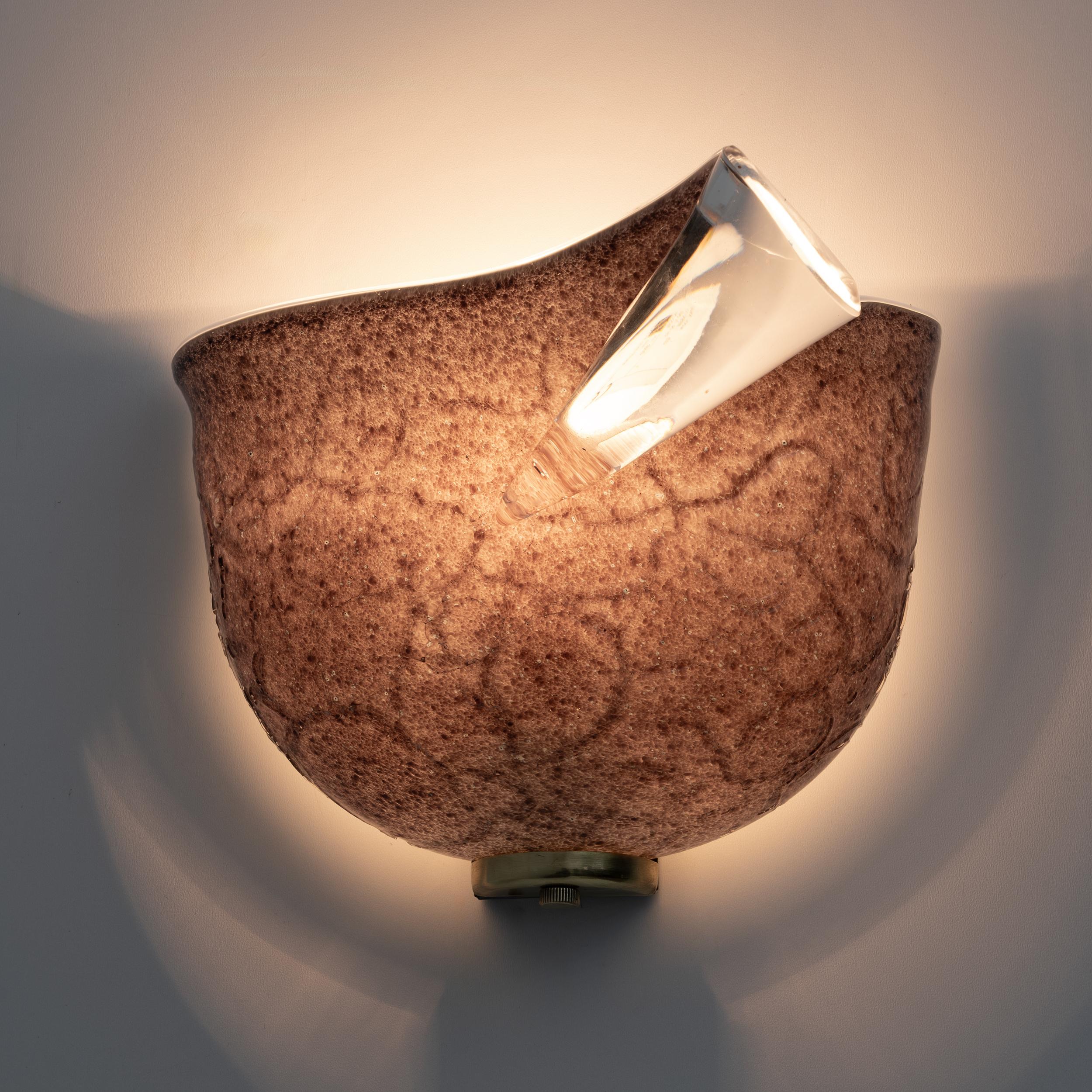 Metal Pair of Mila Schon Modern Italian Murano Glass Sconces for Zonca, 1980s For Sale