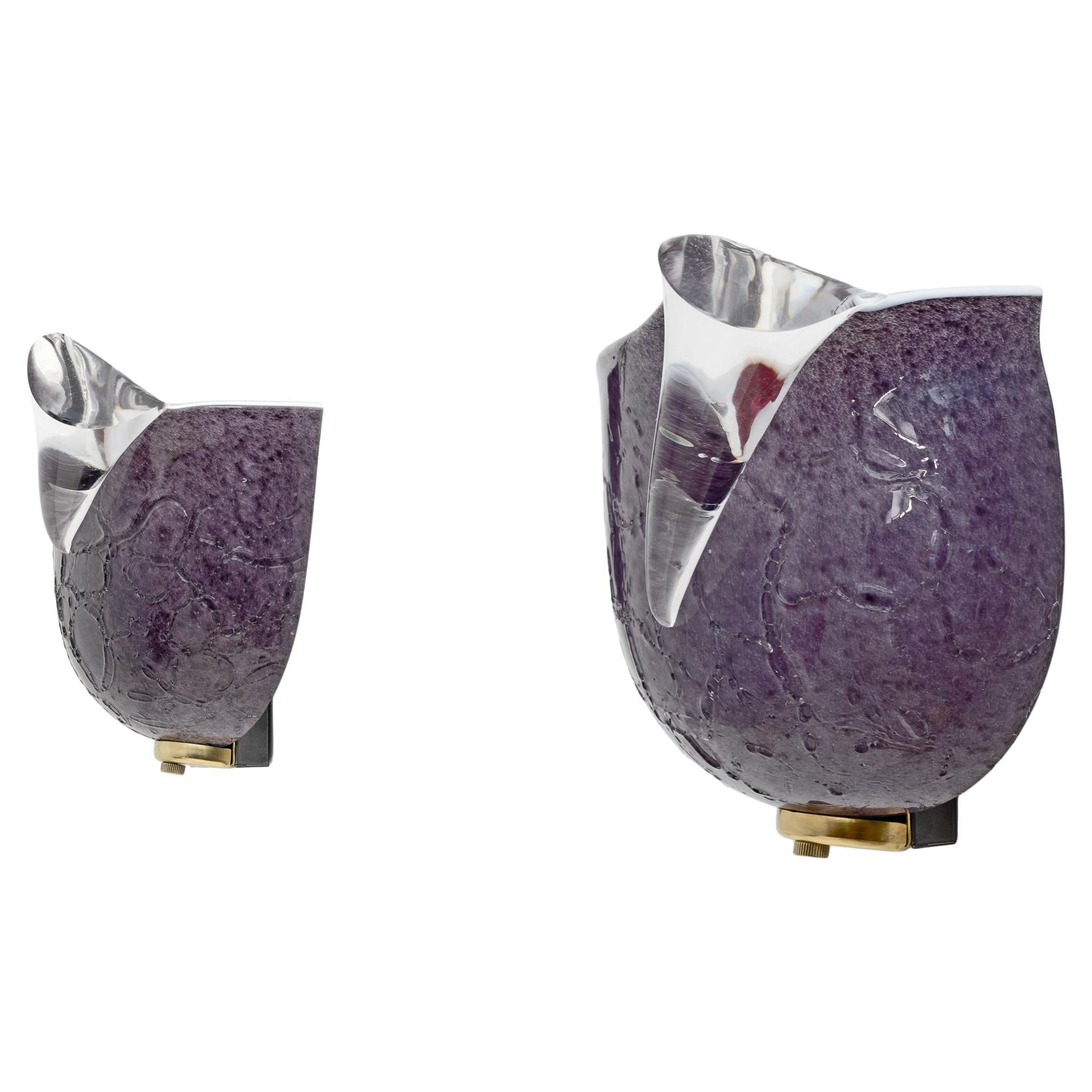 Pair of Mila Schon Modern Italian Murano Glass Sconces for Zonca, 1980s