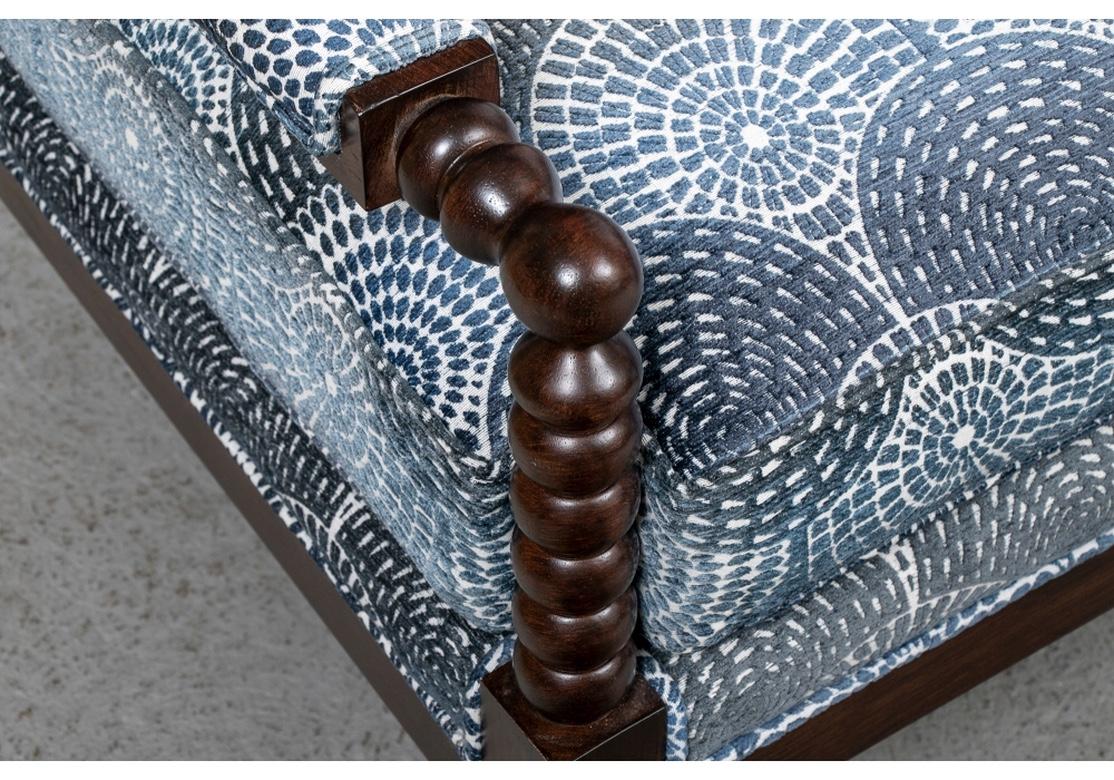 20th Century Pair of Miles Talbott Turned Bobbin Upholstered Club Chairs