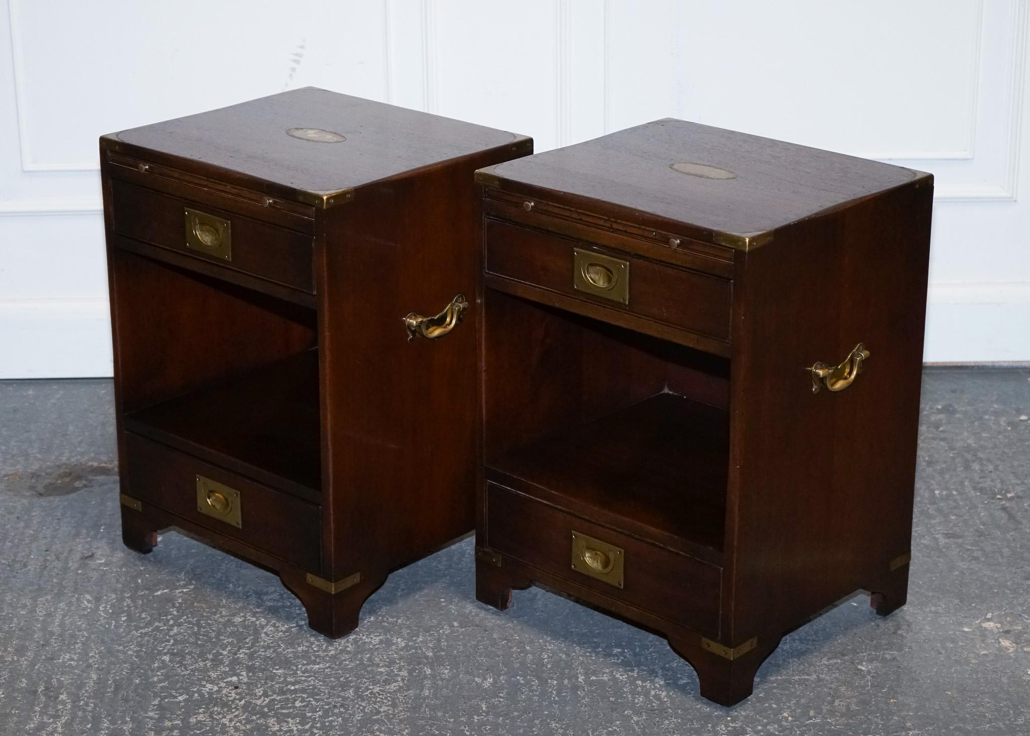 Antiques of London



We are delighted to offer for sale this Pair of Military Campaign Bedside Tables by Bevan Funnell.

They showcase a timeless design that merges practicality with sophisticated craftsmanship. Each nightstand features two