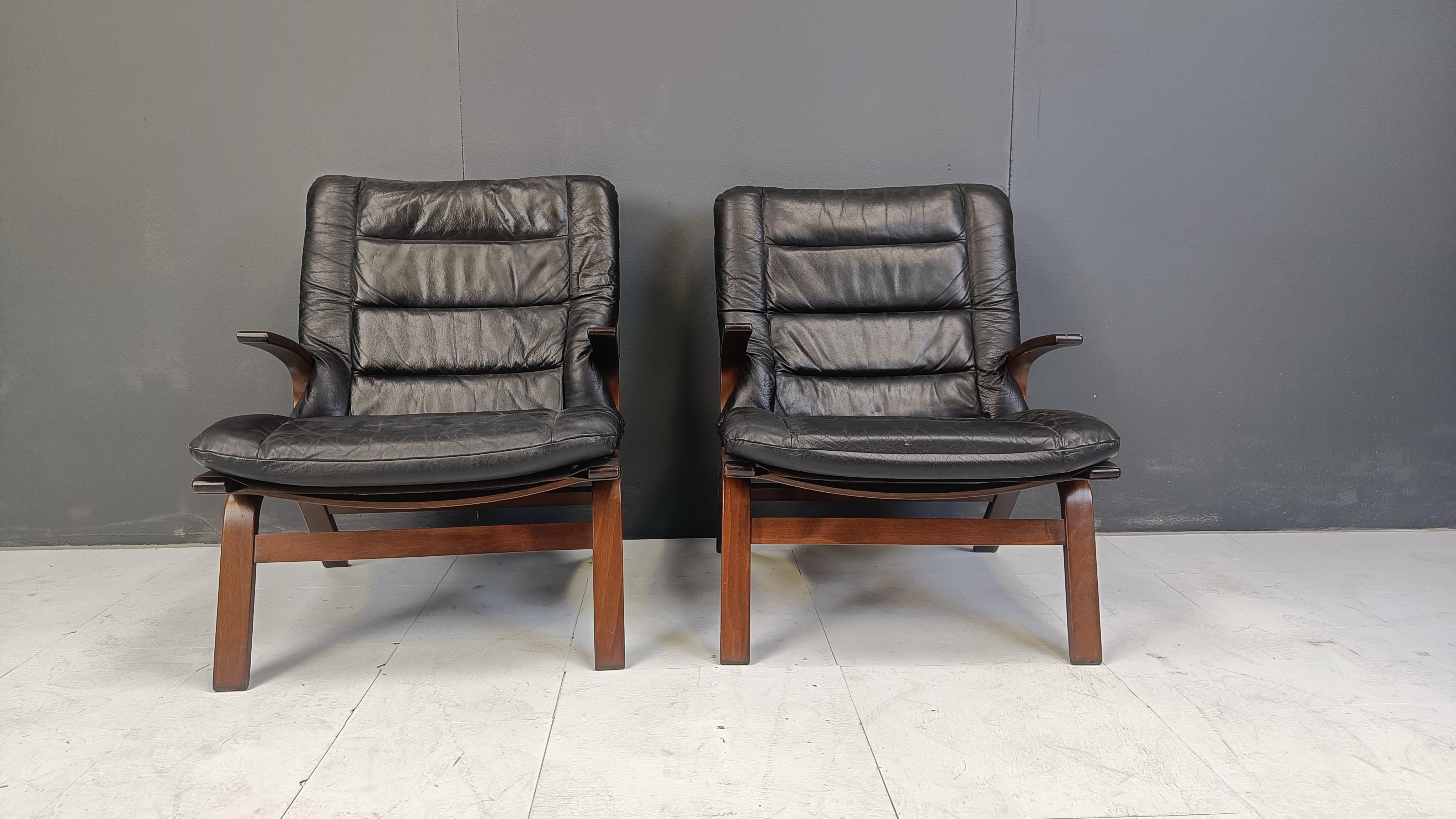 Danish Pair of Miljo armchairs by Farstrup Møbler, 1970s