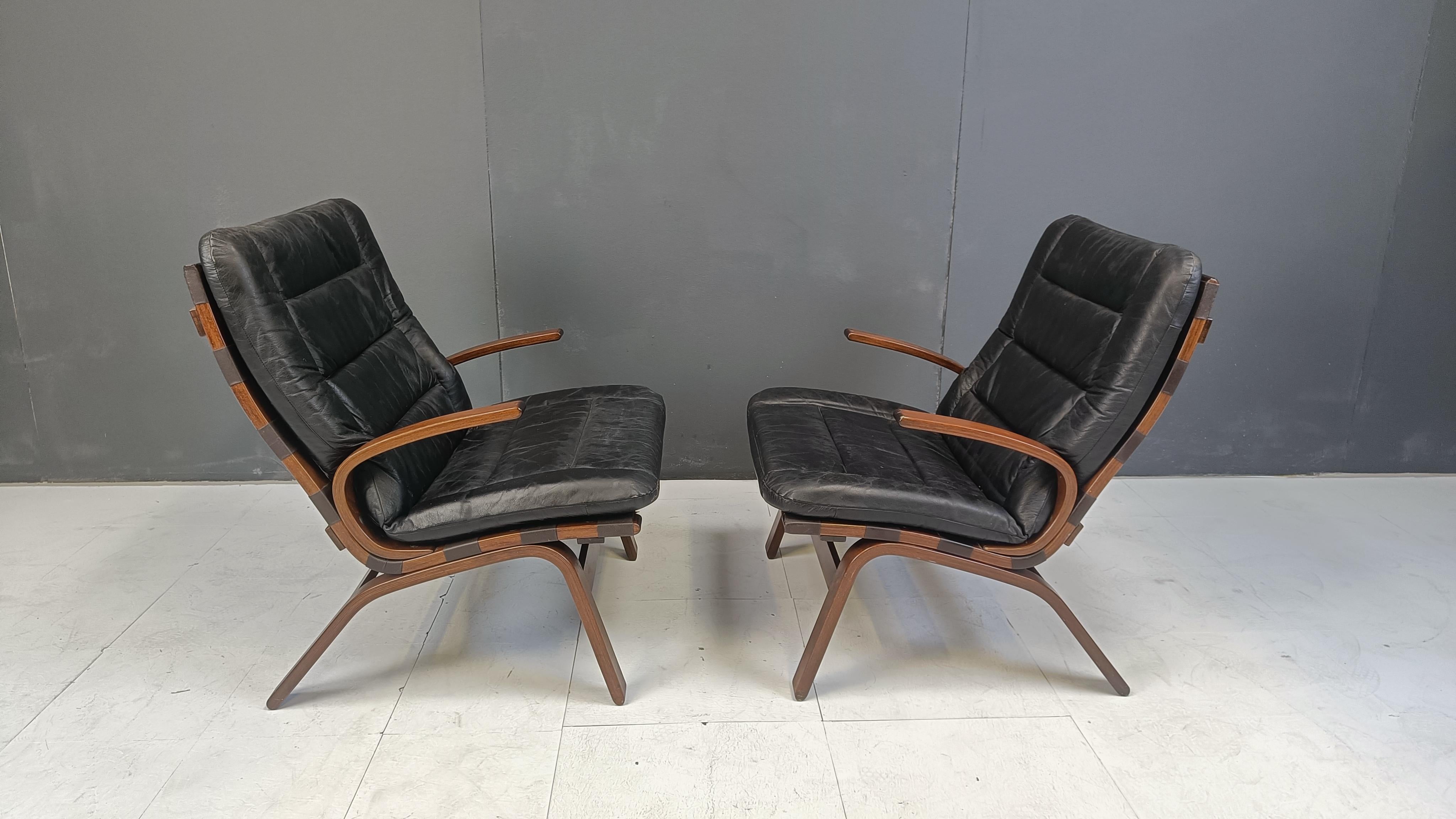 Pair of Miljo armchairs by Farstrup Møbler, 1970s 1