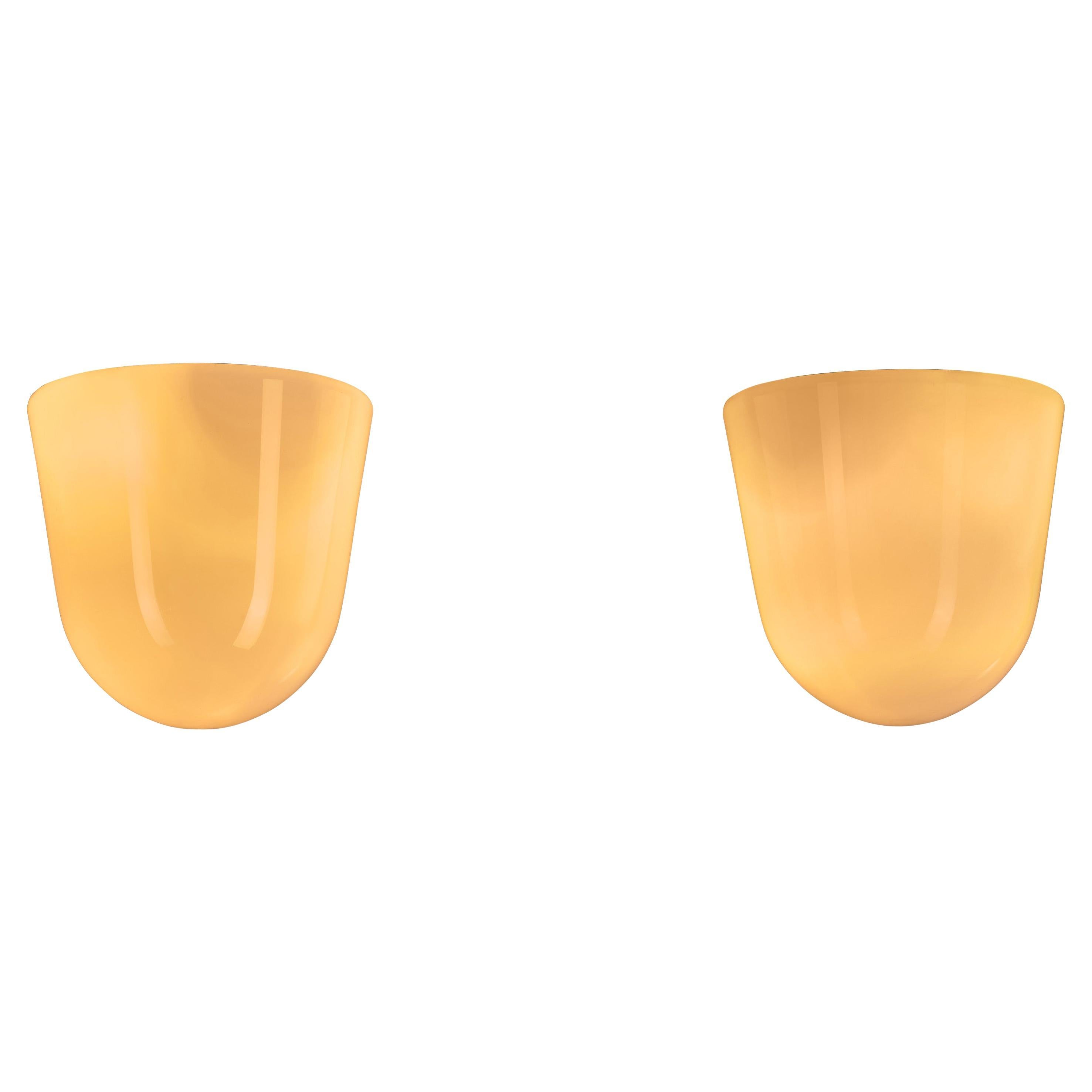 Einbaubeleuchtung aus Milchglas von ASEA, Schweden, Mitte des 20. Jahrhunderts, Paar im Angebot