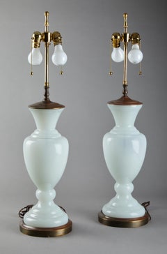 Pair of Milk Glass Lamps