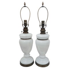 Pair of Milk Glass Lamps