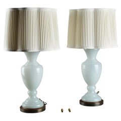 Paar Milchglas-Lampen