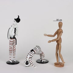 Pair of Milky Glass Figurines in the Manner of Fulvio Bianconi, 1900s