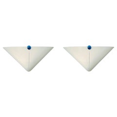 Paire d'appliques blanc laiteux par De Majo