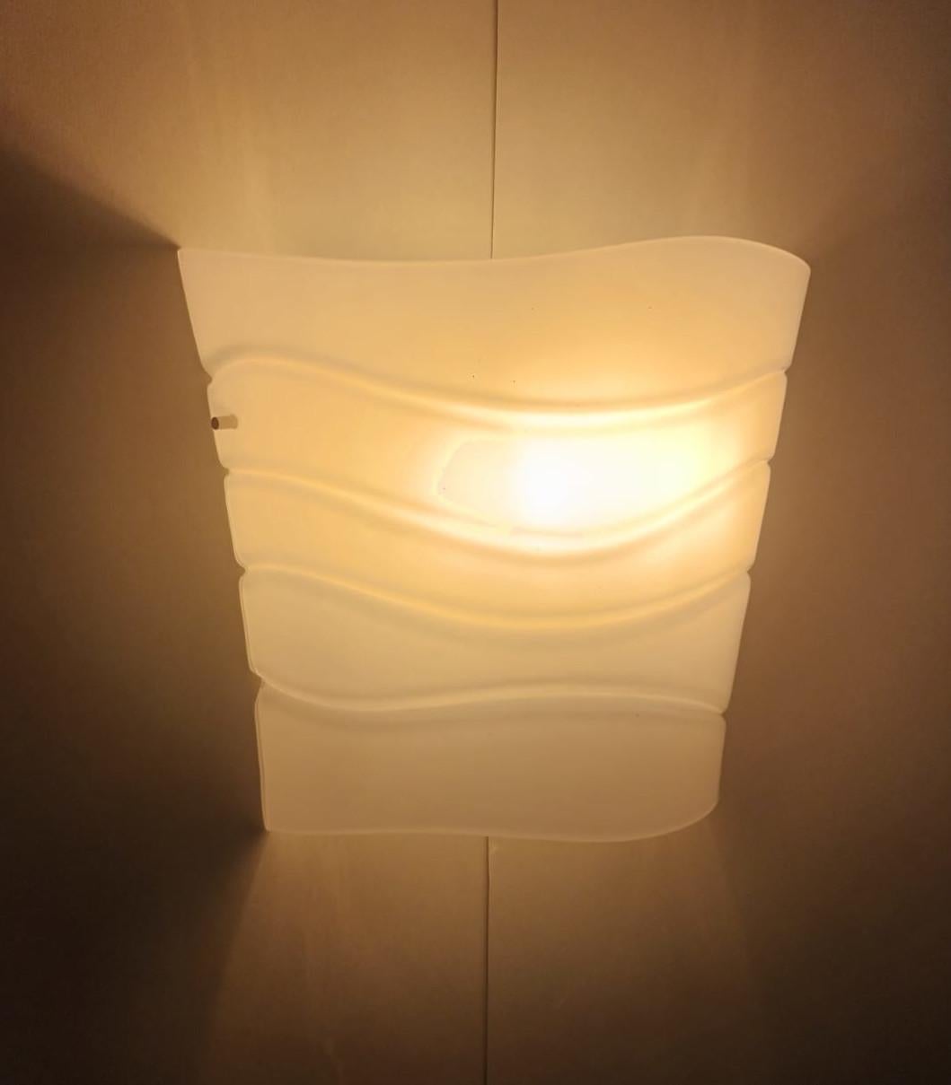 Pair of Milky White Sconces by Mazzega For Sale 2