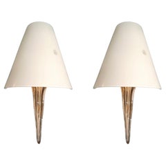 Pair of Milky White Shade Sconces
