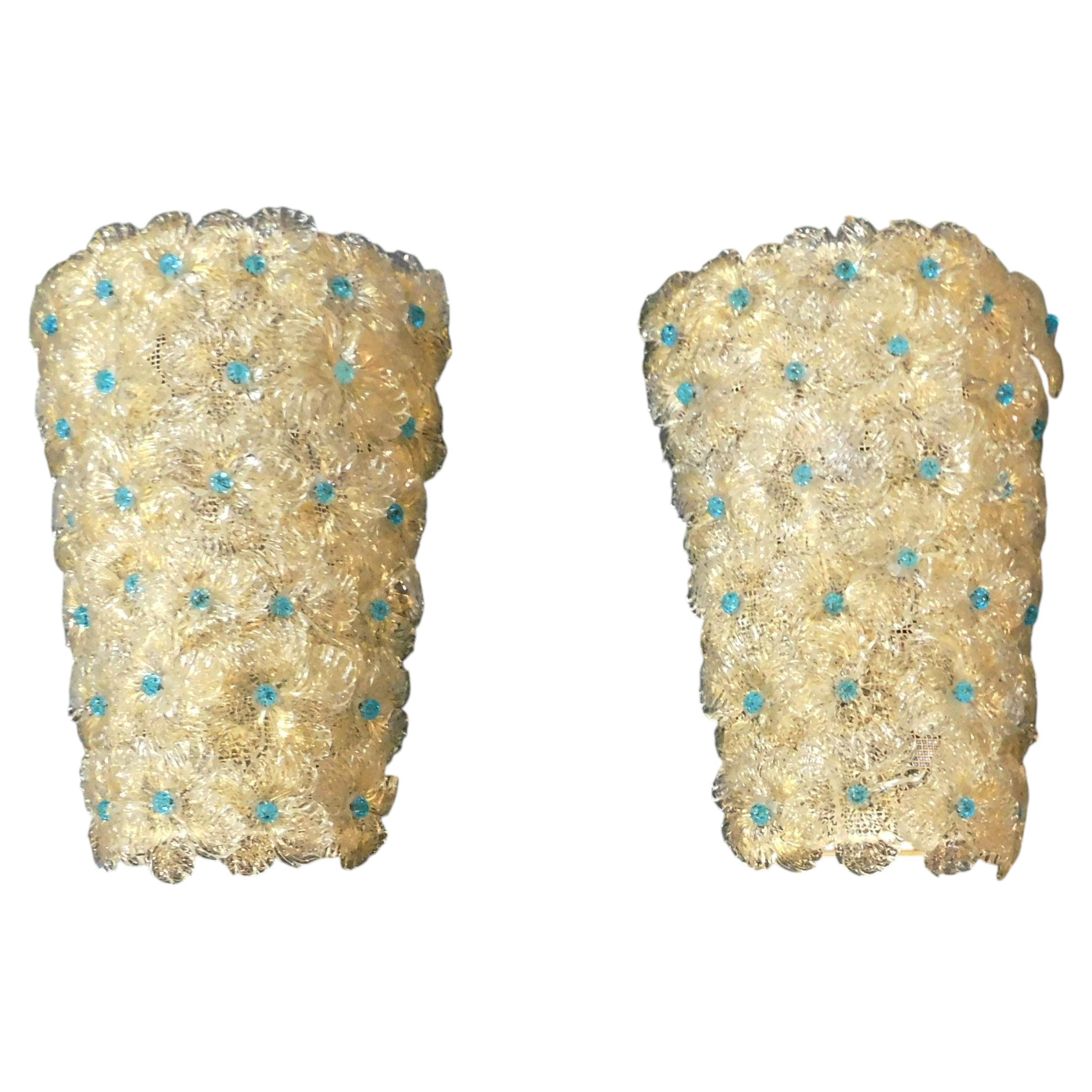 Pair of Millefiori Sconces by Barovier e Toso