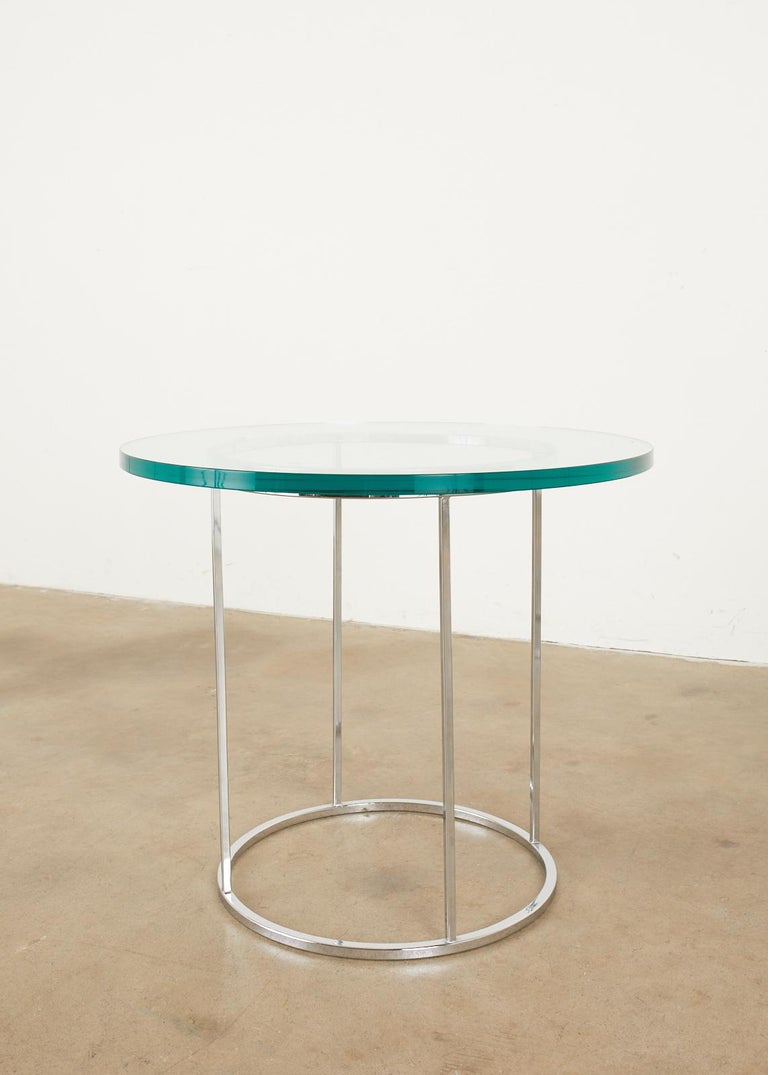 Pair of Milo Baughman Attributed Thin Line Chrome Drink Tables For Sale ...