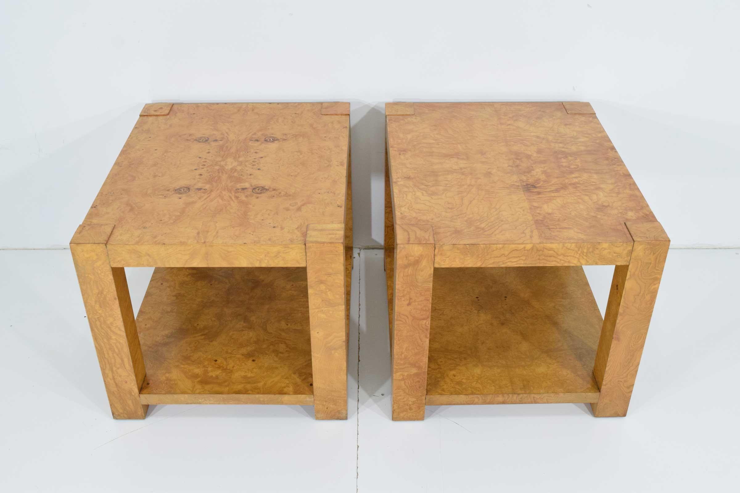 burlwood side table