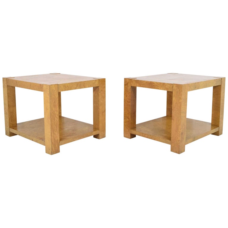 Pair of Lane Burl Wood End Tables or Nightstands at 1stDibs