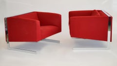 Pair of Milo Baughman Cantilevered Lounge Chairs for Thayer Coggin 1970s