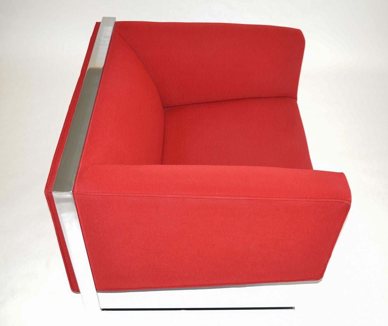 Steel Pair of Milo Baughman Cantilevered Lounge Chairs for Thayer Coggin Mid Century For Sale