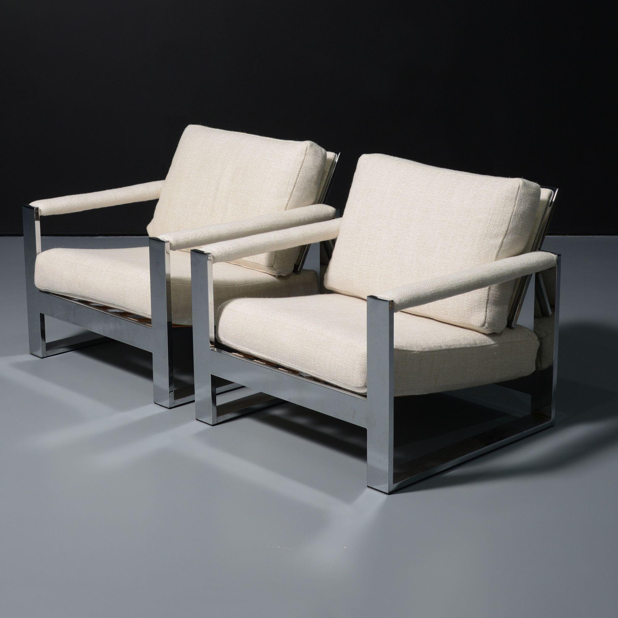 Artist/Designer; Manufacturer: Milo Baughman (American, 1923-2003); Thayer Coggin (USA)
Marking(s); notes: no marking(s) apparent
Materials: chromed metal, upholstery
Dimensions (H, W, D): 26