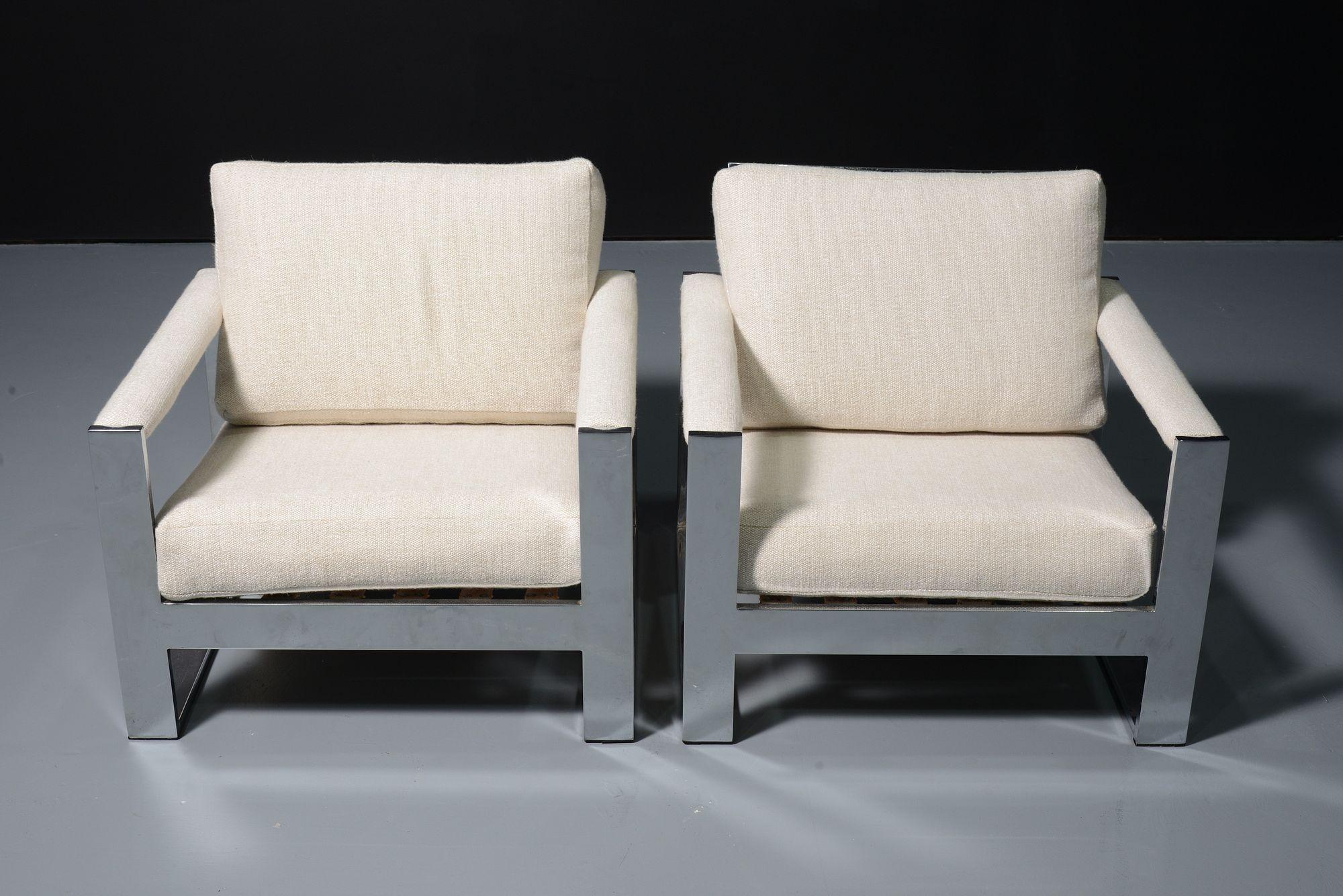 Mid-Century Modern Pair of Milo Baughman CHUNKY MILO Lounge Chairs