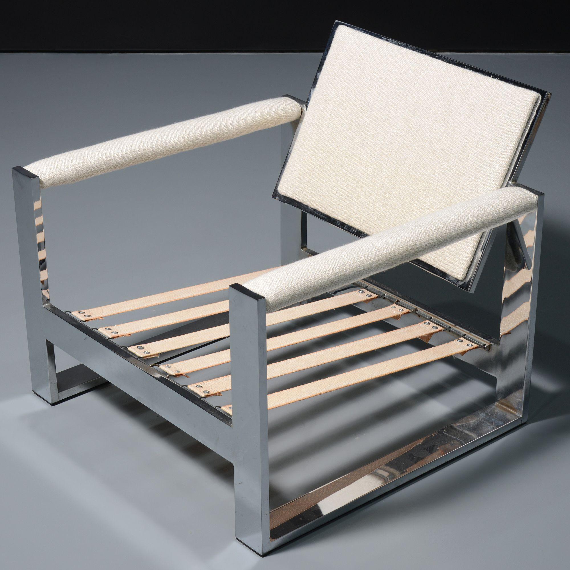 Metal Pair of Milo Baughman CHUNKY MILO Lounge Chairs