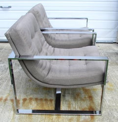 Pair of Milo Baughman Cube Chairs