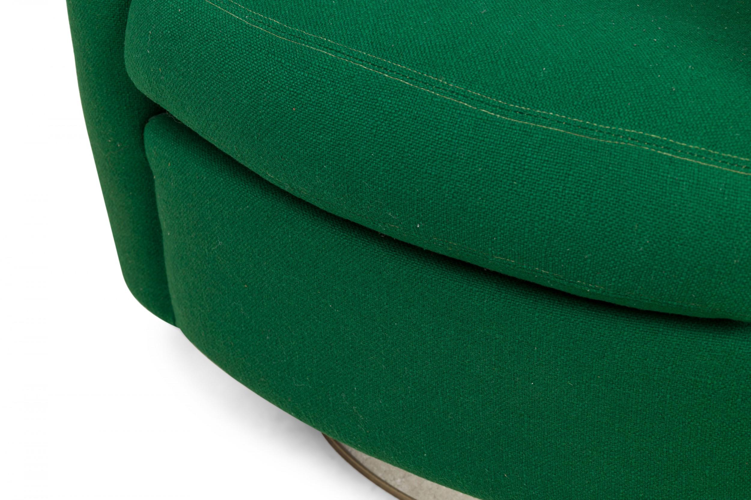 Metal Pair of Milo Baughman Emerald Green Upholstered Swivel / Tilt Tub Armchairs For Sale