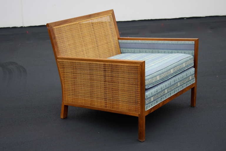 Mid-20th Century Pair of Milo Baughman for Arch Gordon Mid-Century Club Chairs with Cane Panels For Sale