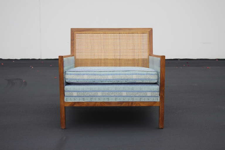 Pair of Milo Baughman for Arch Gordon Mid-Century Club Chairs with Cane Panels For Sale 1