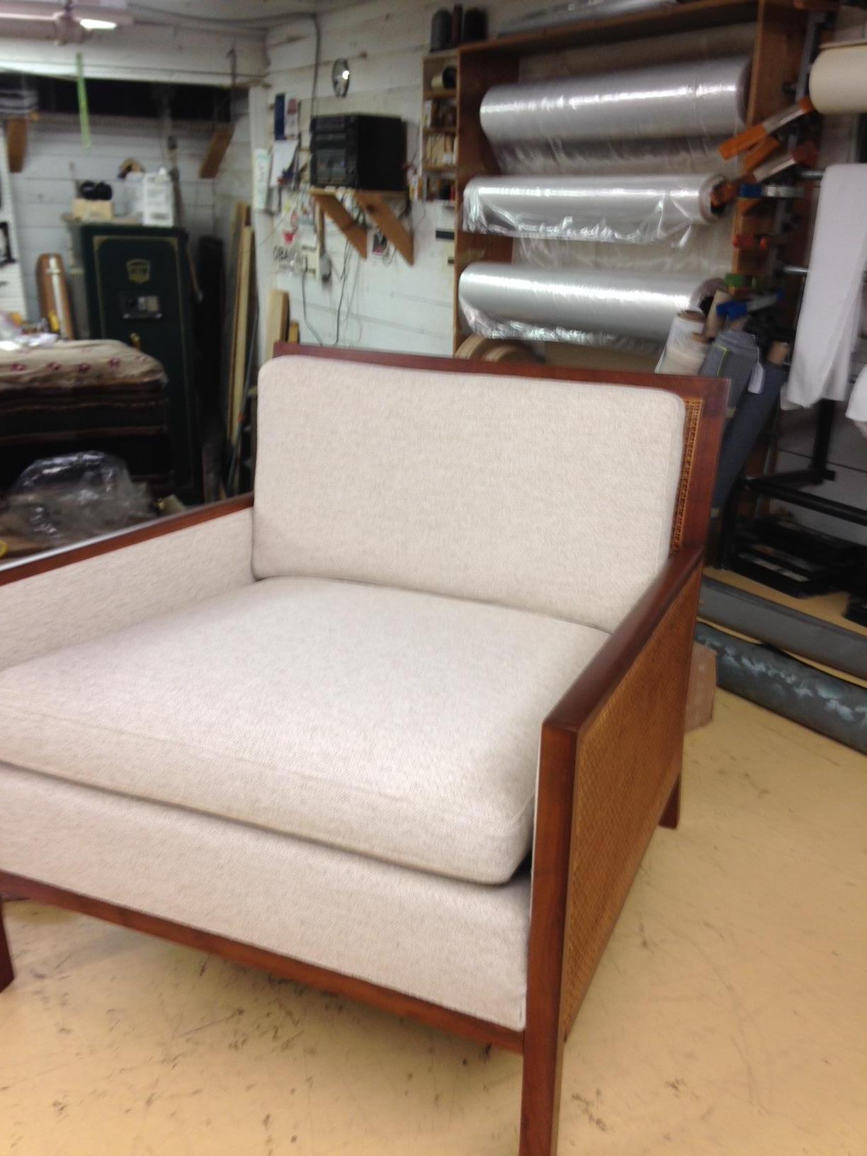Pair of Milo Baughman for Arch Gordon Mid-Century Club Chairs with Cane Panels For Sale 2