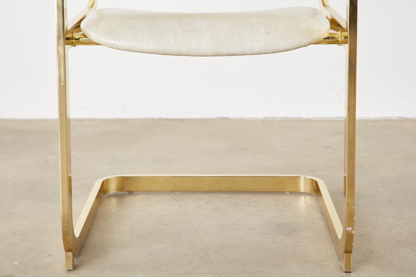 Plated Midcentury Pair of DIA Gold Cantilever Chairs