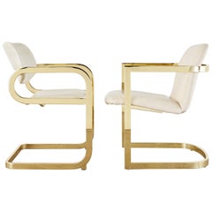 Midcentury Pair of DIA Gold Cantilever Chairs