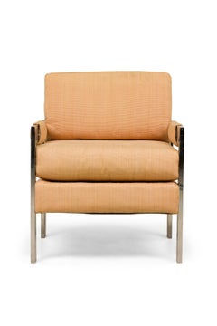 Pair of Milo Baughman for Directional American Polished Upholstered Armchairs